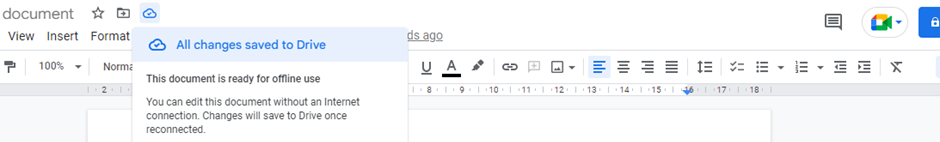 Autosave feature in Google Docs