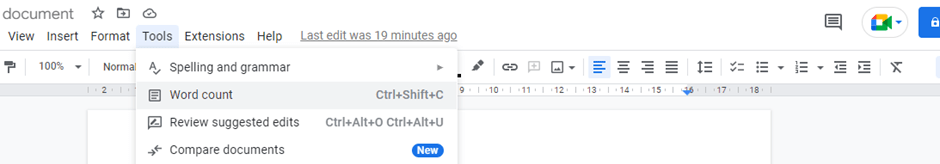  Word Counter feature in Google Docs